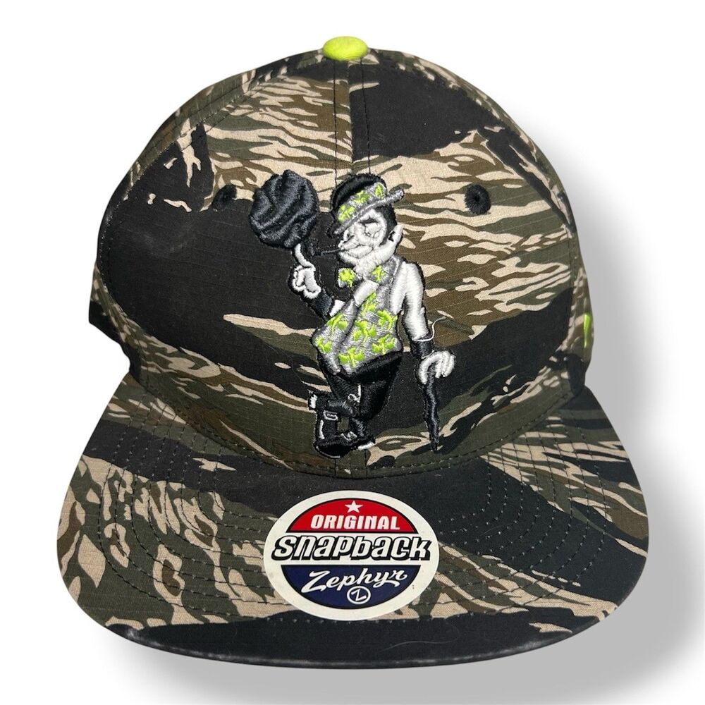 Zephyr NBA Boston Celtics “Tiger Camo” Flat Bill SnapBack Hat BRAND NWT